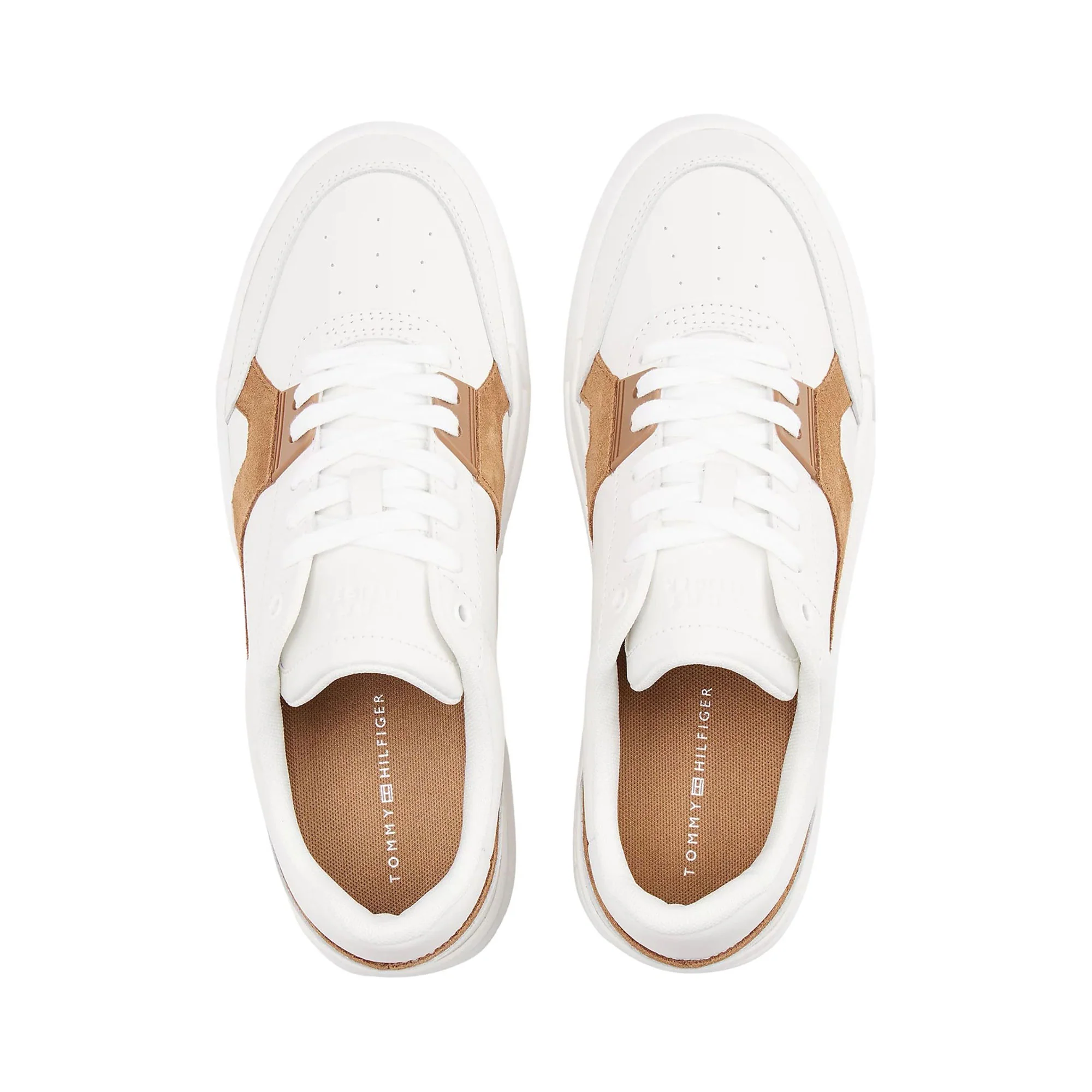 Sneaker con inserti a contrasto bianco/beige - Image 4